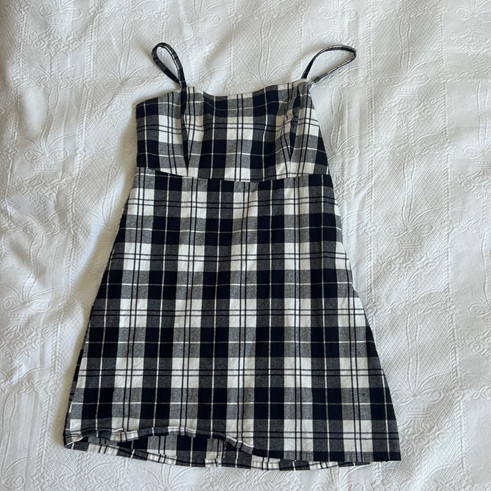Black and white checker board dress